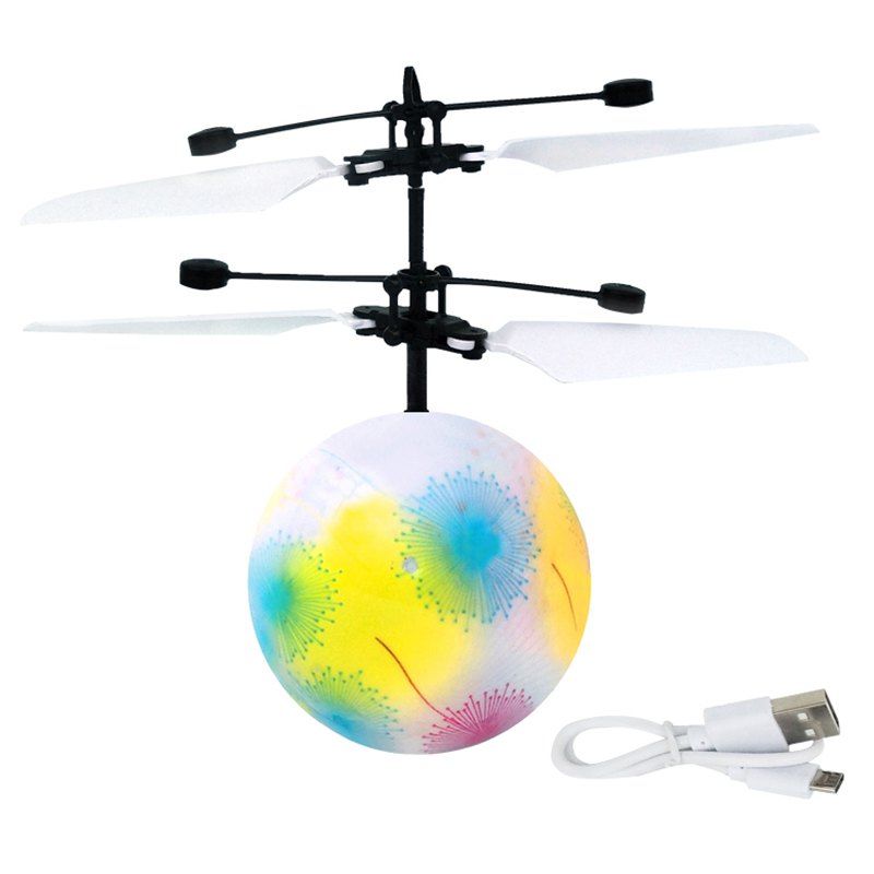 

Lighting Hand Induction Flying Ball Suspension Aircraft Toys for Children, Milk white