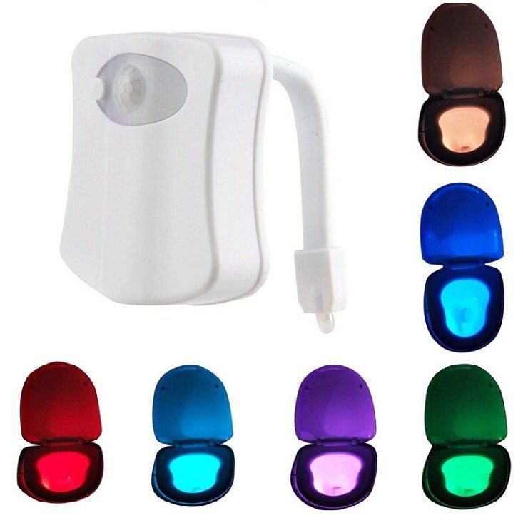 

Toilet Seat Sensor Light Bathroom LED Nightlight Lamp, White