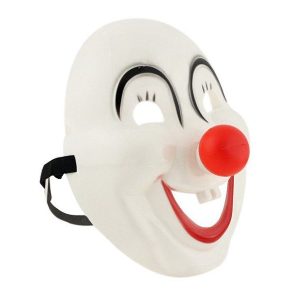 

Funny Clown Red Nose Cosplay Mask for Halloween Cartoon Party Circus, White