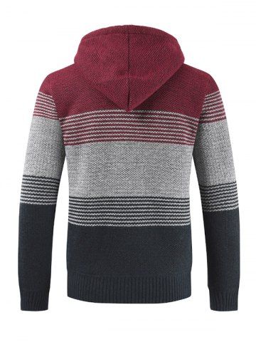 

Stylish Polyster Thicken Sweater Jacket with Hat for Men, Cherry red