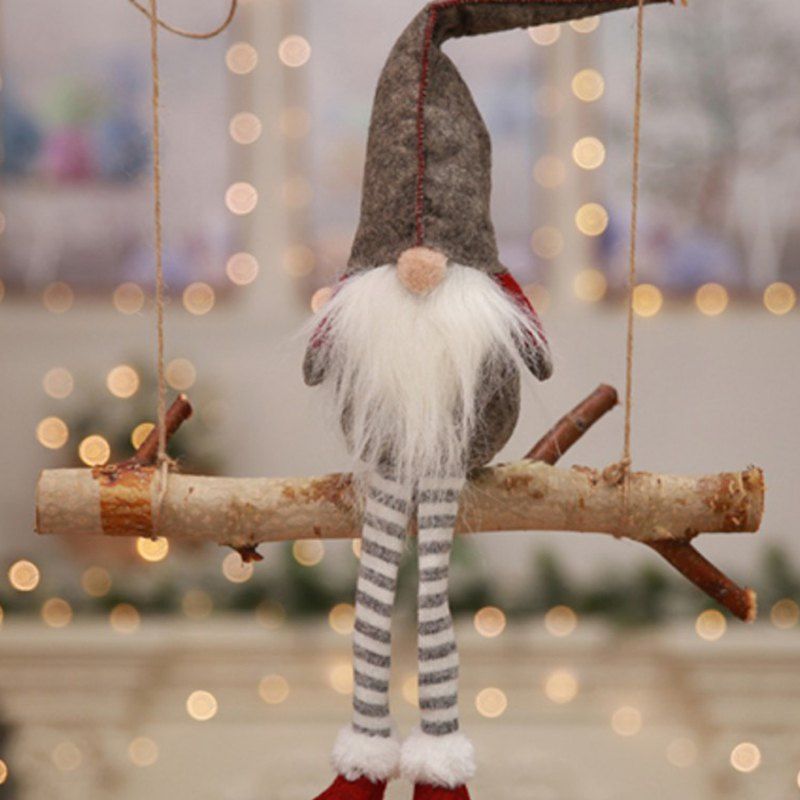 

European Christmas Santa Claus Pendant Window Display for Decoration, Gray