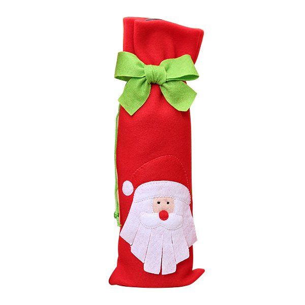 

Christmas Wine Bottle Cover Bag for Home Party Decoration, White