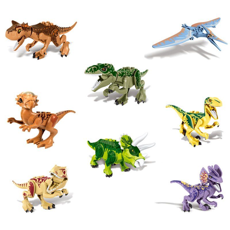 

Lovely and Lifelike 8 in 1 Dinosaur Block Toys for Children, Multi-a