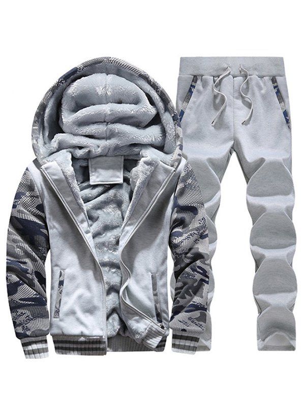 

Thickening Winter Tracksuit for Men, Light gray