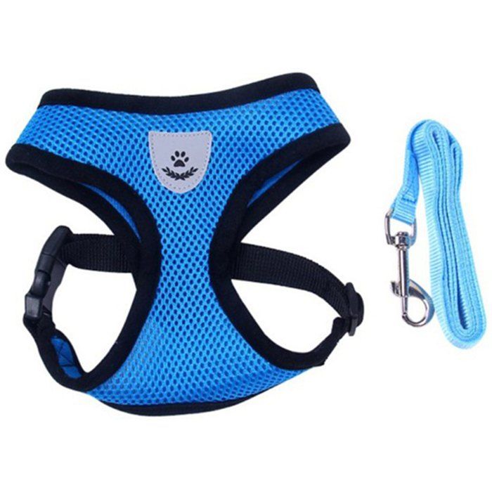 

Breathable Dog Harness Chest Strap Free Leash Set, Deep sky blue