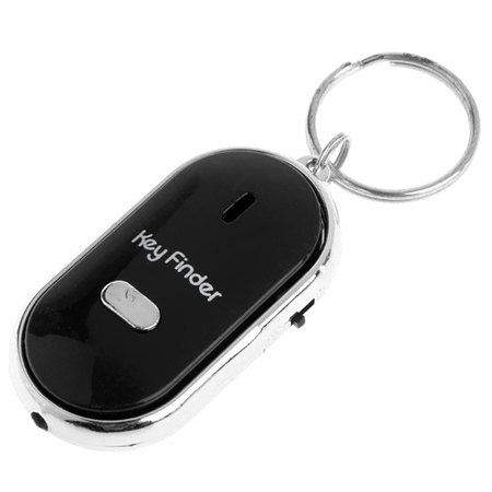 

Whistle Finder Key Chain with Sound LED Light, Black
