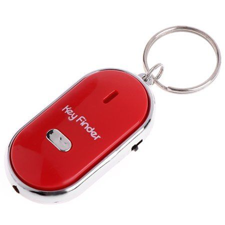 

Whistle Finder Key Chain with Sound LED Light, Red