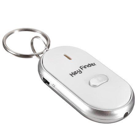 

Whistle Finder Key Chain with Sound LED Light, White