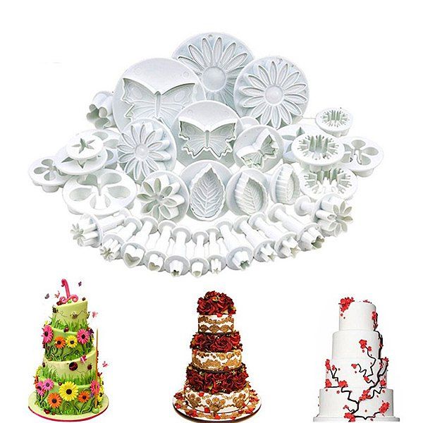 

DIY Cake Cookie Mold Baking Tool 33pcs, White