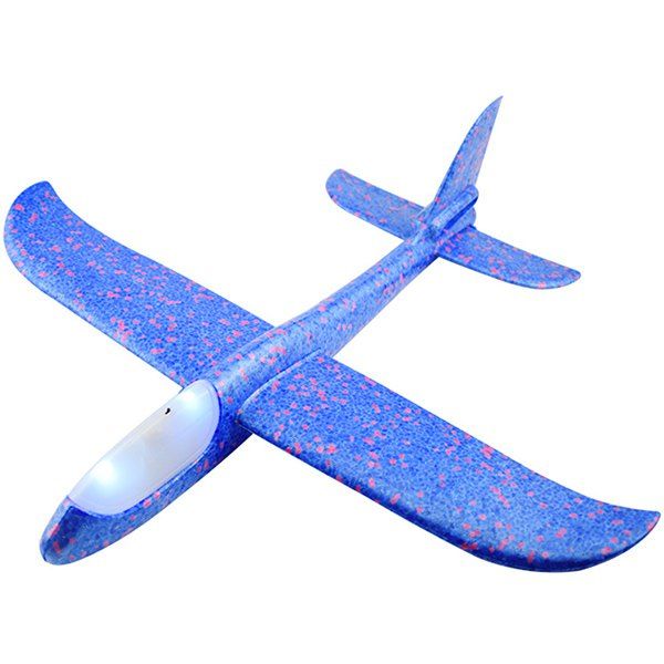 Flying Mini Foam Throwing Glider Inertia LED Night Airplane Toy Model for Kids