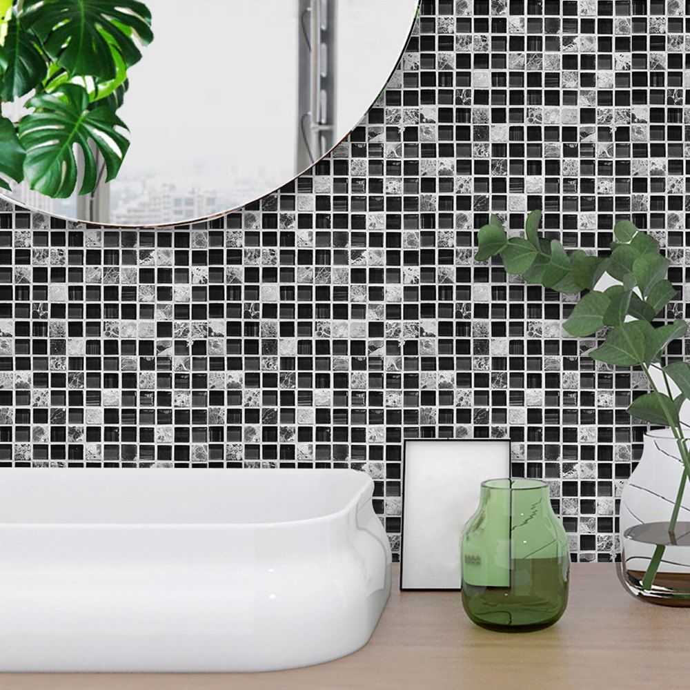 Mosaic Decoration Ceramic Tile Sticker Set For Kitchen Bathroom