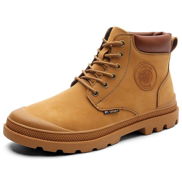 

Microfiber Leather Wearable Boots Shoes for Men, Golden brown