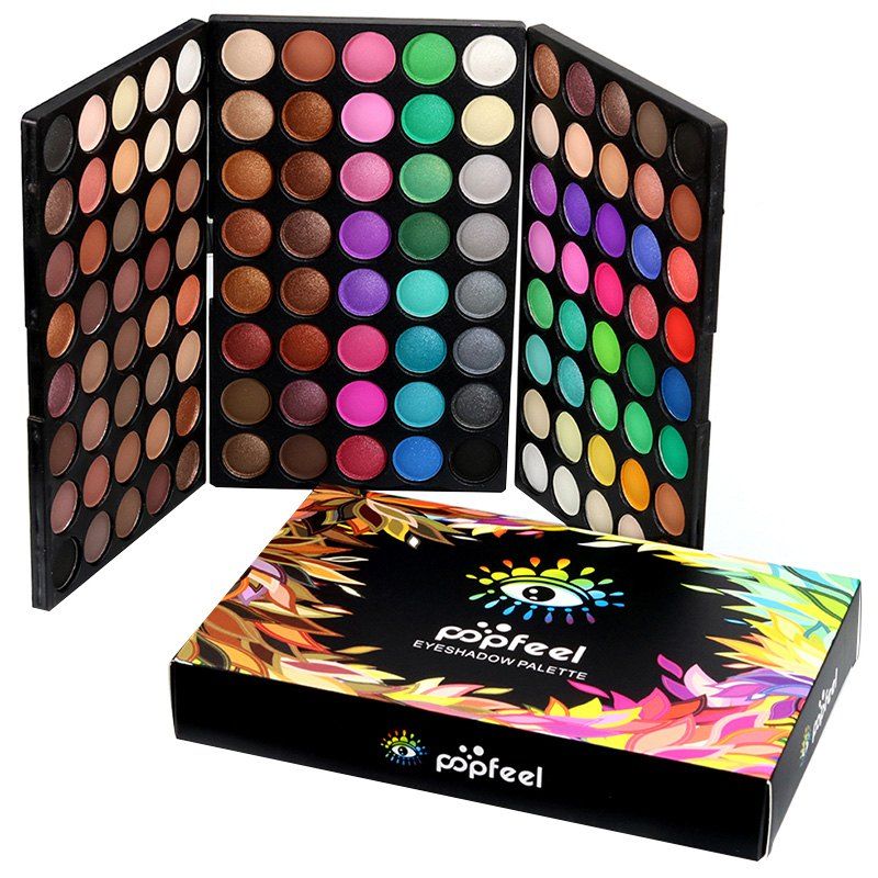 

POPFEEL 120 Color Matte Pearl Eyeshadow Three-layer Makeup Board Combination Multicolor Eyeshadow Compact, Multi-a