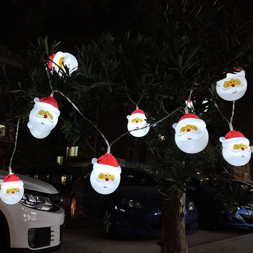 

10LEDs 1.5m Santa Lights Holiday Garden Party Decoration Pendant Bar House Party Decoration Lighting, Multi-a