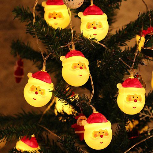 

10LEDs 1.5m Santa Lights Holiday Garden Party Decoration Pendant Bar House Party Decoration Lighting, Multi-a