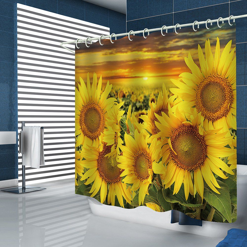 

Sunflower Pattern Shower Curtain, Multi