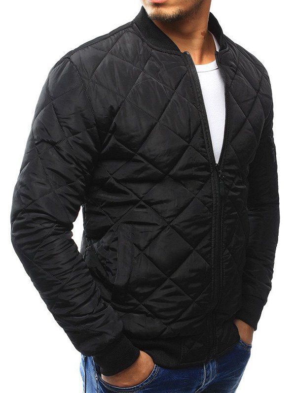 

Men's Fashion Warm Cotton Bomber Jacket, Black