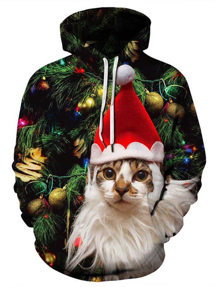 

Plus Size Christmas Hat Hoodie, Multi