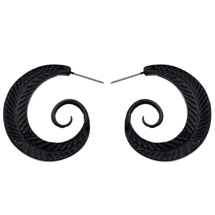 

Halloween Fashion Spiral Mustache Earrings, Black