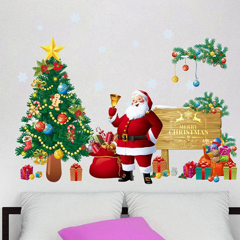 

Christmas Sticker Wallpaper PVC Removable Room Decoration, Multi-a