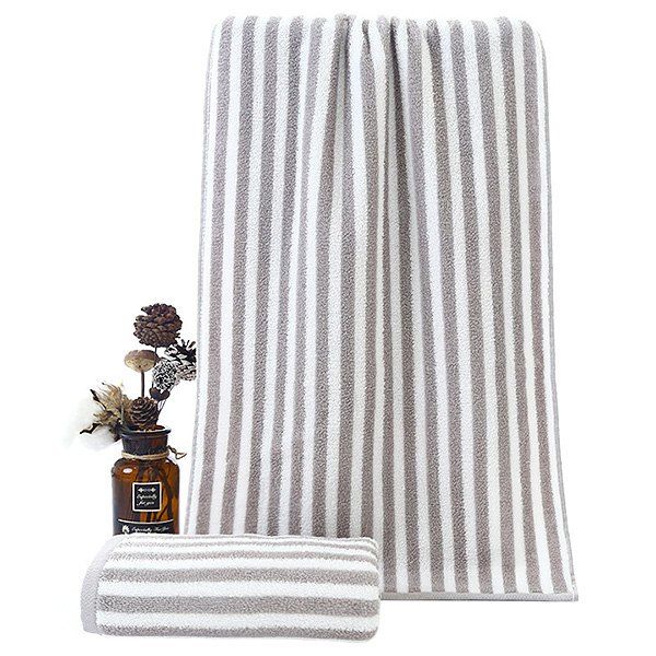 

Cotton Soft Professional Sports Stripe Long Towel, Gray