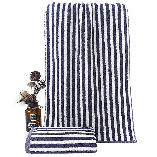 

Cotton Soft Professional Sports Stripe Long Towel, Blue