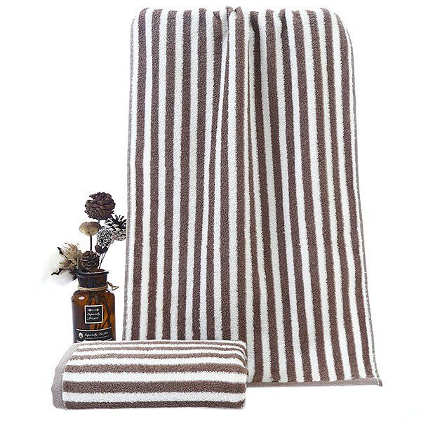 

Cotton Soft Professional Sports Stripe Long Towel, Coffee