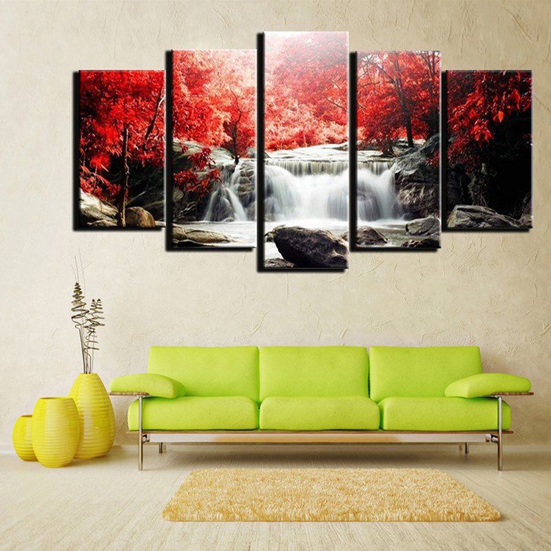[37% OFF] Modern Unframed Prints High Definition Forest Waterfall Wall