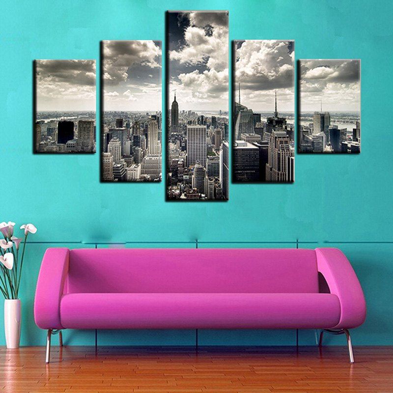 

Modern Unframed Prints High Definition Building Wall Art 5PCS, Multi