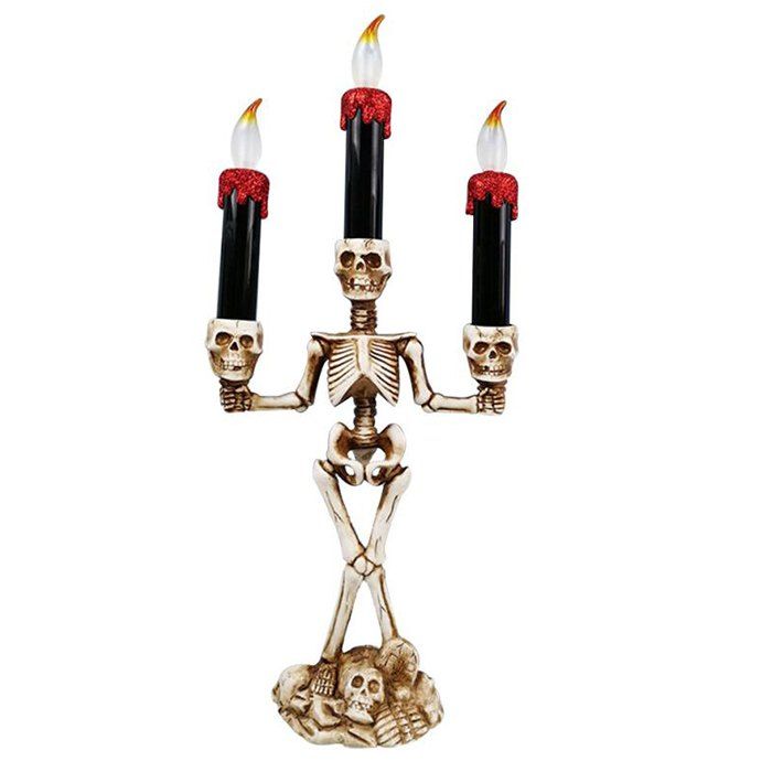 Cheap Halloween Skeleton Pattern Three Candle LED Light for Bar KTV Decoration  