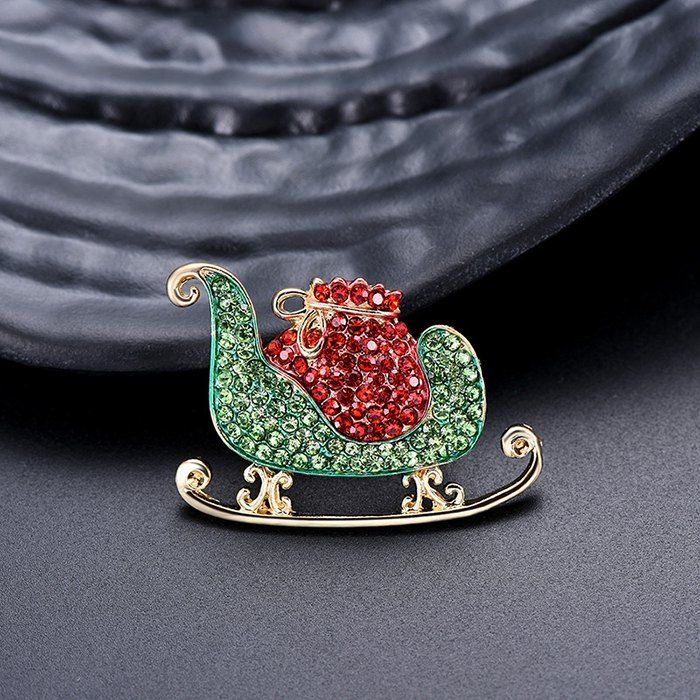 

Christmas Alloy Diamond Brooch, Multi-a