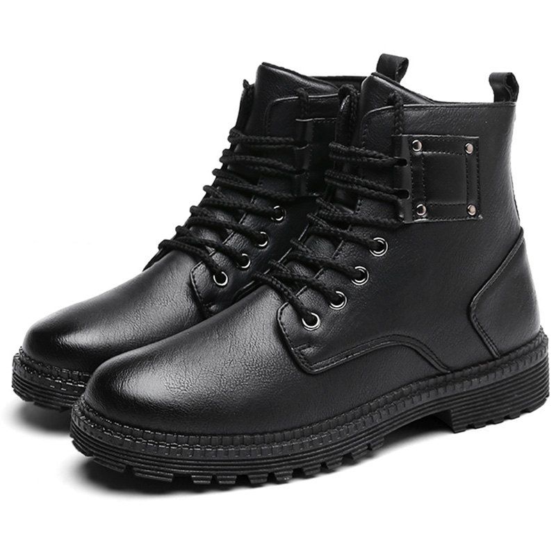 

Men's Casual High Top Leather Boots for Travel, Black
