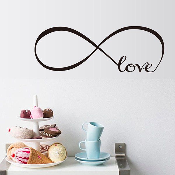 

Infinite Love English Logo Wall Sticker for Living Room Bedroom Decoration, Black