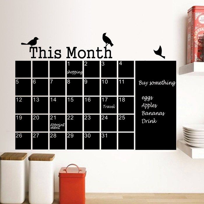 

LM112 PVC Environmental Calender Wallpaper for Organized Plan, Black