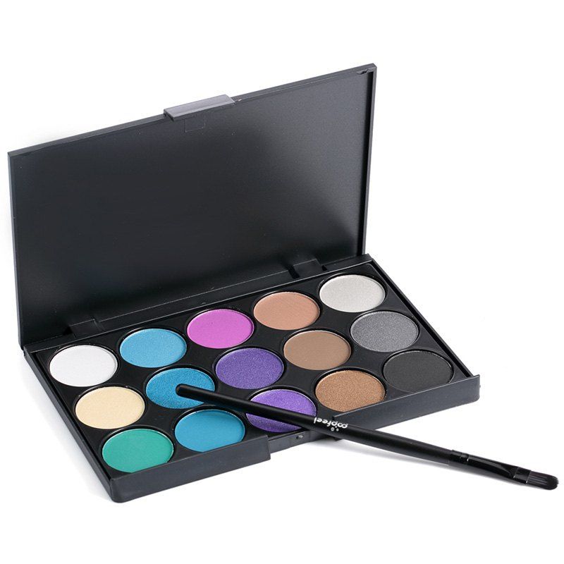 

Popfeel E15 15-color Eye Shadow with Brush, Multi-c