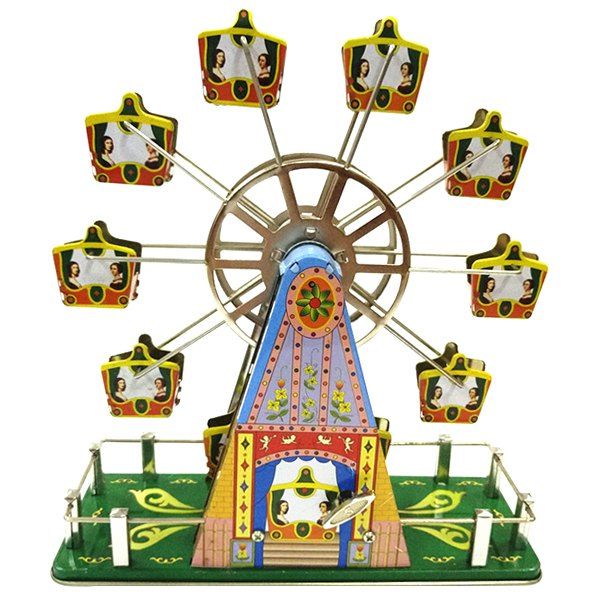 

Tin Music Box Clockwork Ferris Wheel Toy, Multi