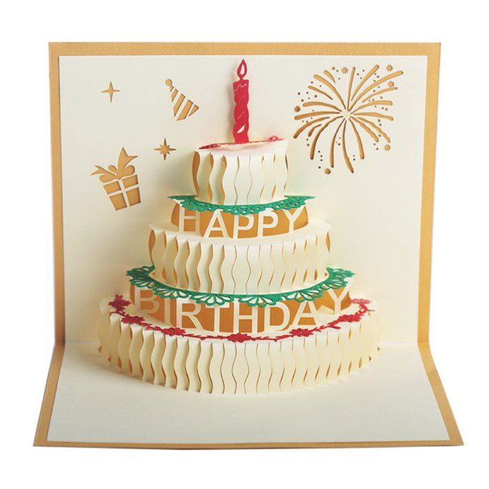 

3D Creative Design Greeting Card, Gold