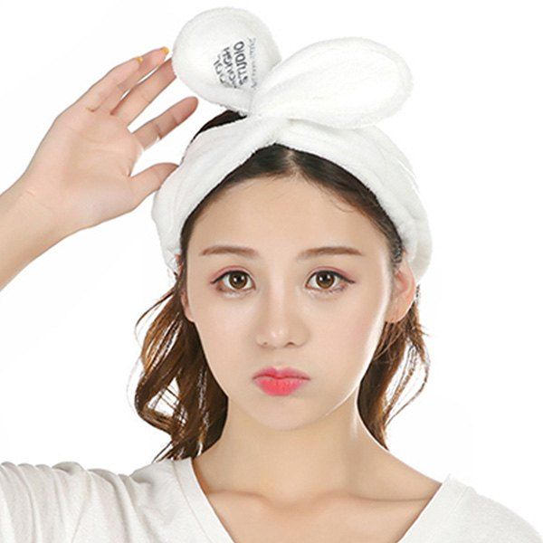 

Adjustable Rabbit Ears Face Washing Hairband, White