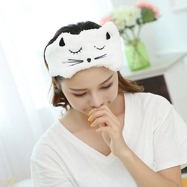 

Adjustable Embroidery Cat Face Washing Hairband, White