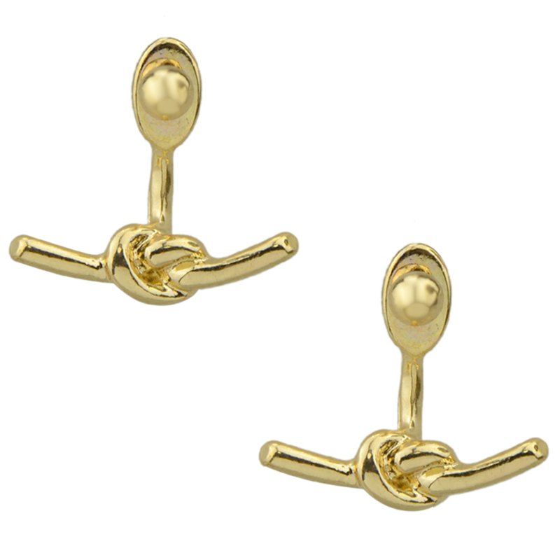 

ER - 6479 Buckle Knot Pendant Simple Stud Earrings for Girl Women, Gold