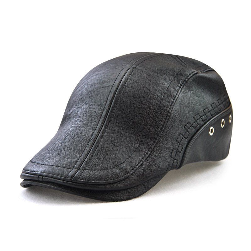 

Men's Berets PU Vintage Casual, Black