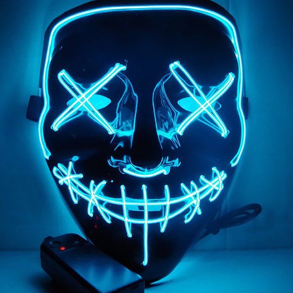 

Halloween Party LED Light up Masks Cosplay Costume Supplies, Dodger blue