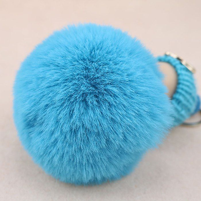 

Cute Plush Asleep Baby Model Keychain, Blue zircon