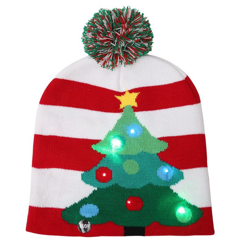 

Ball Christmas LED Light Knit Hat, Multi-a