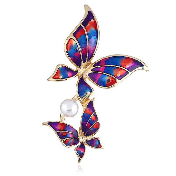 

Diamond Insert Coloured Drawing Butterfly Brooch for Scarf, Ruby red