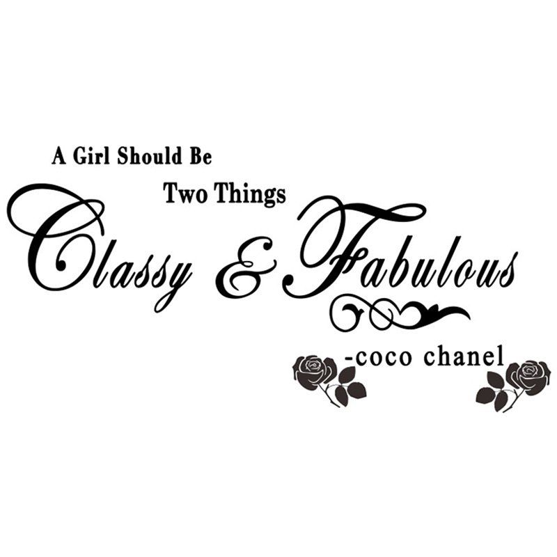 

ZY8380 New English Proverbs Removable Wallpaper, Black