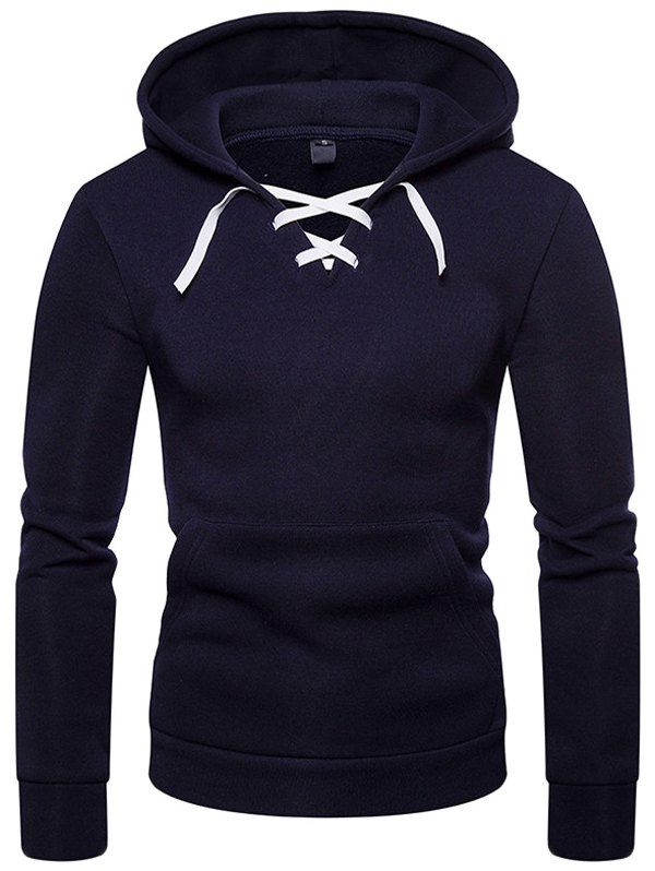 

Hooded Laces Sweater Coat Hoodies, Cadetblue
