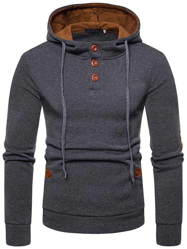 

Men's Color Matching Hooded Hoodies Sweater Coat, Dark gray