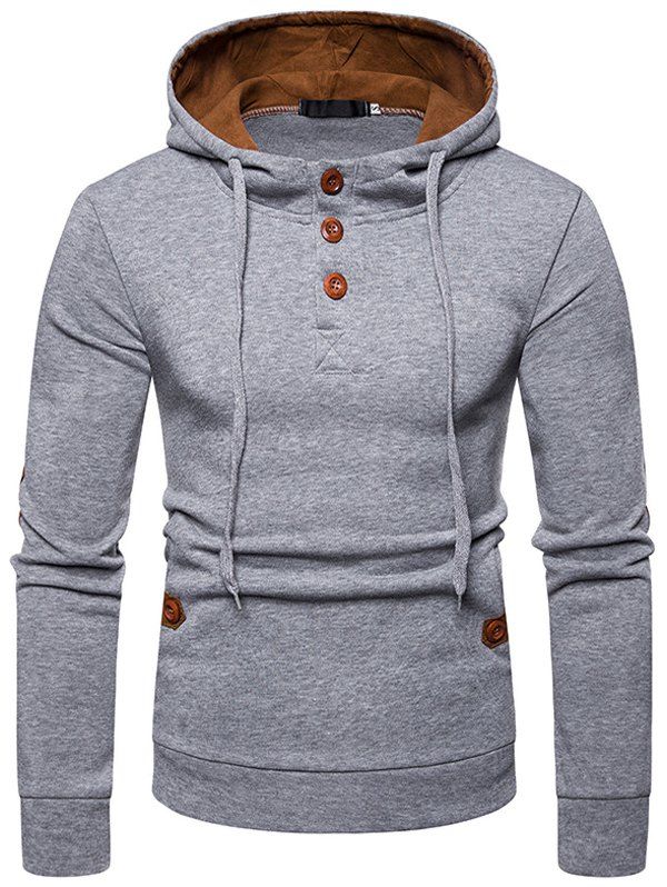 

Men's Color Matching Hooded Hoodies Sweater Coat, Light gray