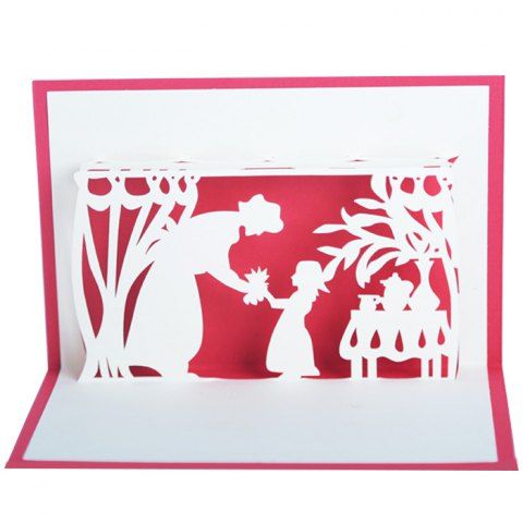 Tarjeta De Felicitacion Creativa Del Dia De La Madre 3d Para El Regalo Rojo Rosegal Com Spain